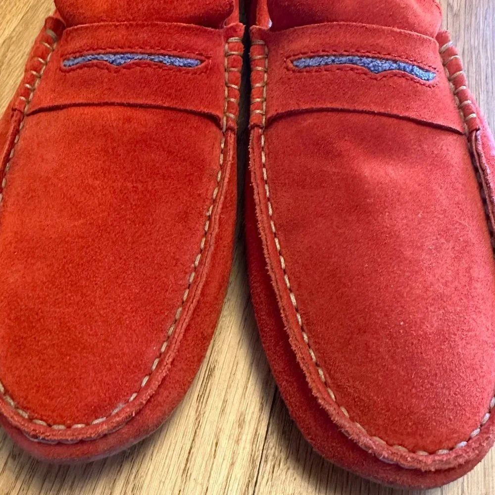 GORGEOUS Manolo Blahnik Suede Drivers, Mens Size 9, Red Suede, Great Condition! - Picture 3 of 9